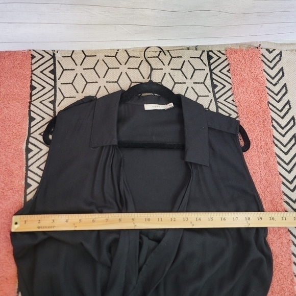 LUSH SLEEVELESS SHEER BLACK DUSTER W FRONT POCKETS, SZ MEDIUM - Picture 11 of 13